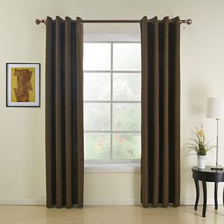 (One Pair) Classic Brown Solid Energy Saving Curtain