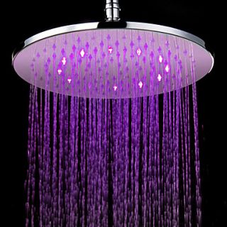 7 Colors Changing LED Contemporary Chrome Shower Faucet Head of 12 inch