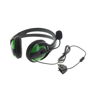 Premium Edition Microphone Headphone Set for Xbox 360 (Green)