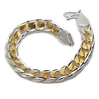 Fashion Silver And Gold Plated 10MM Mens Bracelet