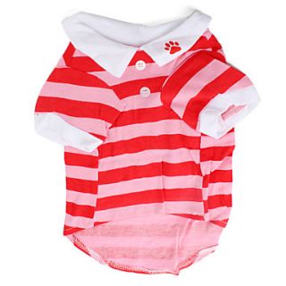 Striped Polo Shirt for Dogs (XS L, Pink)