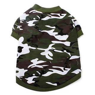 Camouflage Style Cotton Shirt for Dogs (XS L, Green)