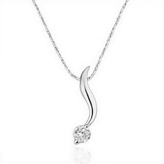 18K Gorgeous Fashion Rhinestone Alloy Simple Feather Necklace (More Colors)