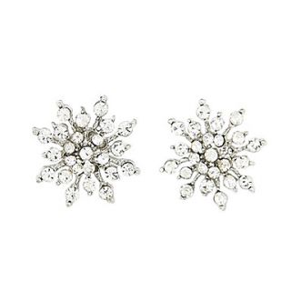 Snowflakes Shaped Earrings With Zircon Mounted