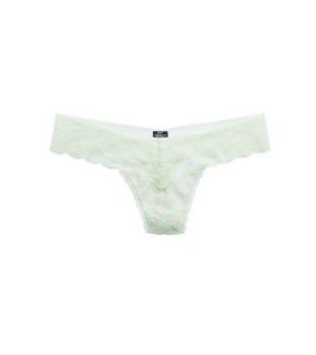 Cupcake Green Aerie for AEO Vintage Lace Thong, Womens L