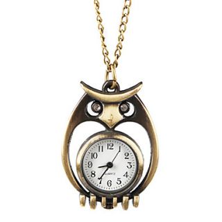 Charming Alloy Owl Design Necklace Watch