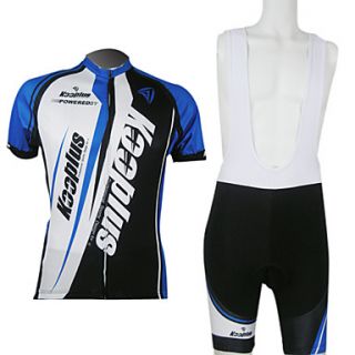 Kooplus Mens BIB Short Sleeve Cycling Suits (Blue and Black)