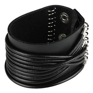 Retro Punk Style PU Leather Stripe Design Bracelet