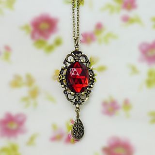 Golden Alloy Chain Ruby Pandent Princess Lolita Necklace