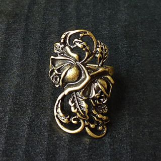 Bronzed Carved Flower Gothic Lolita Ring