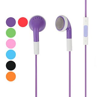 Colorful Stereo Earphone Headphone with Volume Control and Microphone for iPhone 5 iPhone 4/4S