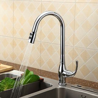 Sprinkle by Lightinthebox   Contemporary Pull Down Solid Brass Kitchen Faucet (Chrome Finish)