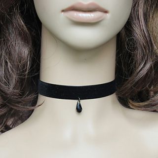 Handmade Black Velvet Classic Lolita Necklace with Pendant
