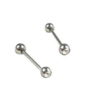 Silver Plated Stainless Steel Navel/Ear Piercing