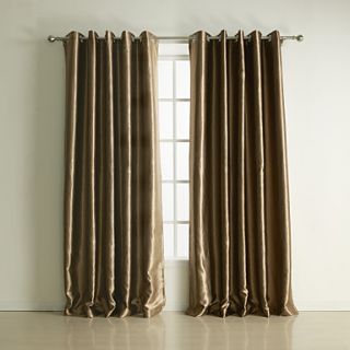 (One Pair) Classic Embossed Stripe Polyester Blackout Curtain
