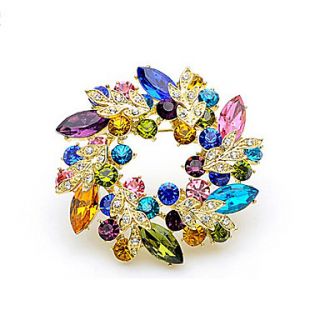 Gorgeous Alloy With Multi color Rhinestones Brooch