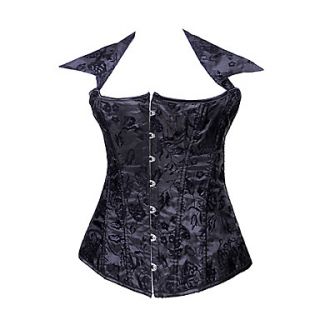 Unique Cotton/Polyester With Jacquard Strapless Front Busk Closure Corsets Shapewear