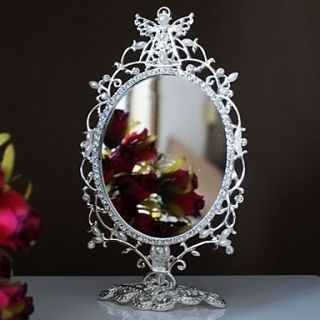 Silver Plated Alloy Angel Makeup Mirror