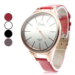 Unisex Simple Elegant Style PU Analog Quartz Wrist Watch (Assorted Colors)