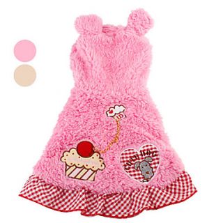 Cake Pattern Plush Lace Hooded Jacket for Dogs (XS XL, Assorted Colors)
