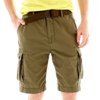 ARIZONA Belted Ripstop Cargo Shorts, Green, Mens