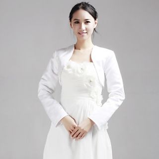 Delicate Long Sleeve Satin Special Occasion Jacket/Wedding Wrap(More Colors)
