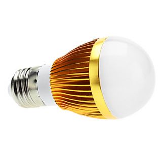 Dimmable E27 6W 540 600LM 6000 6500K Natural White Light Gold Shell LED Ball Bulb (220V)