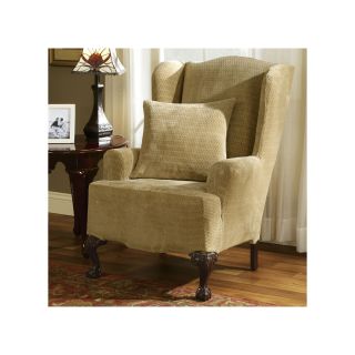 Sure Fit Royal Diamond Stretch Wing Chair Slipcover, Gold