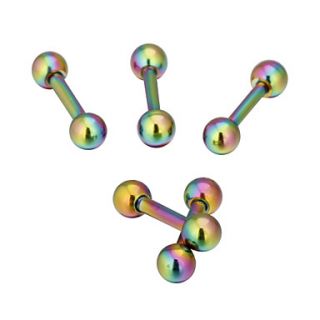 Stainless Steel Double Balls Design Tongue Rings(Set of 5)