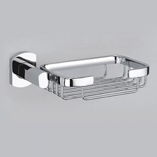 Contemporary Chrome Finish Wall Mount Solid Brass Silver Soap Holders