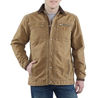 Carhartt Sandstone Multi Pocket Jacket   Quilt Lined (For Men)   ARMY GREEN (2XL )