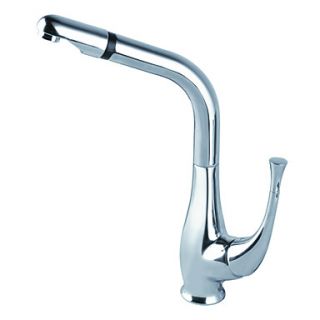 Pull Out Chrome Finish Single Handle Solid Brass Kitchen Faucet