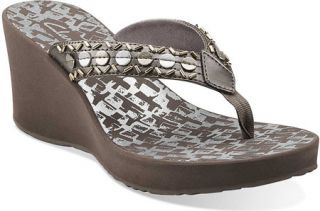 Womens Clarks Yacht Tide   Grey Synthetic Thong Sandals