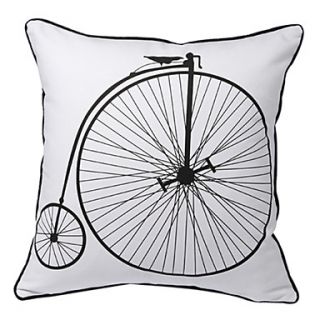 Vintage Bicycle Print Decorative Pillow Cover