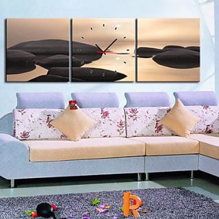 12 24 Modern Style Scenic Wall Clock in Canvas 3pcs