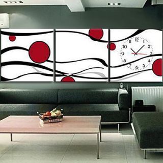 12 24 Modern Style Abstract Wall Clock in Canvas 3pcs