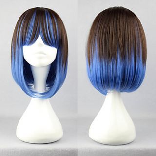 Lolita Wig Inspired by Brown and Blue Mixed Color 40cm Punk
