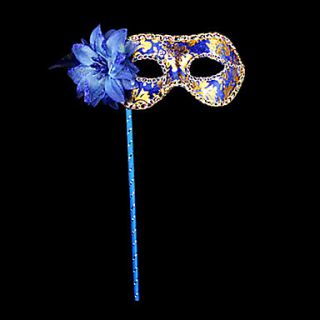 Elegant Flower and Sequin Blue PVC Holiday Half face Mask