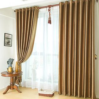 (One Pair) Classic Embossed Brown Blackout Curtain