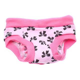 Adjustable Bowknot Pattern Sanitary Pant for Dogs (S XL)