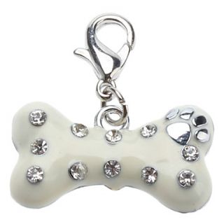 Rhinestone Decorated Bone Style Collar Charms for Dogs Cats