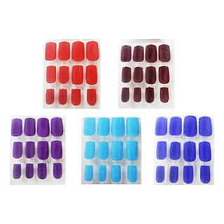 12PCS Pure color Fluff Nail Art Tips with Glue (Assorted Colors)