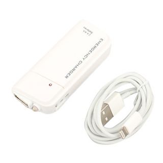 2AA Emergency Charger Power Bank with LED Light and Lightning Cable for iPhone 5 and iPods