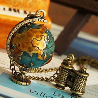 Womens Globe Telescope Necklace