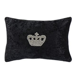 Modern Crown Velvet Decorative Pillow Cover