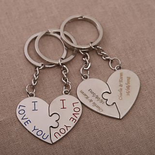 Personalized Heart Key Ring – Kiss You (Set of 4 Pairs)