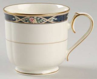 Noritake Azure Garden Footed Cup, Fine China Dinnerware   Marbled Blue Band/Pink