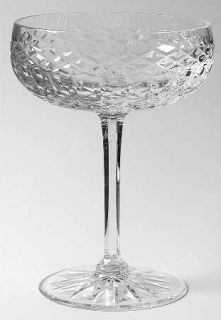 Unknown Crystal Unk6738 Champagne/Tall Sherbet   Clear,Cut,Crisscross,Vertical,N