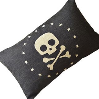 Country Black Cotton/Linen Decorative Pillow Cover
