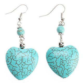 Jadeite Peach Heart Shape Turquoise Earrings
